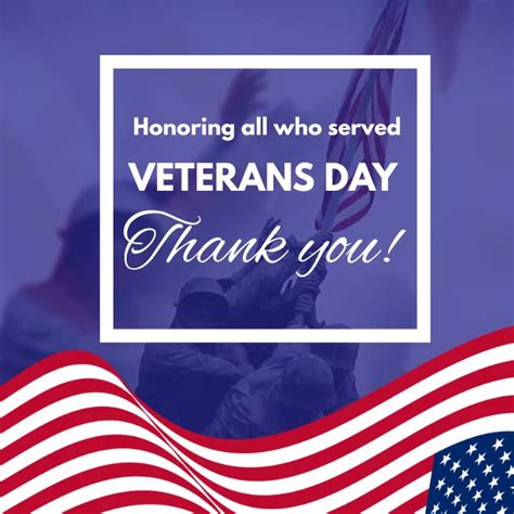 Happy Veterans Day Video Poster Template Postermywall