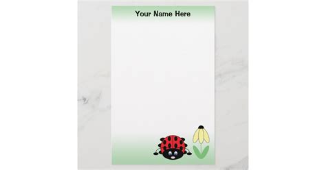 Personalized Cute Ladybug Stationery