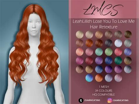 The Sims Resource Leahlillith Lose You To Love Me Hair Retextured By