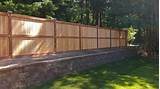 Wood Fence On Top Of Retaining Wall Images