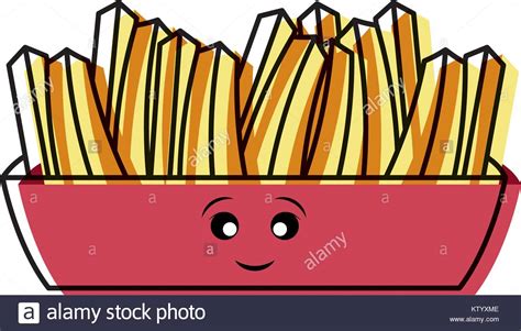 Kawaii French Fries Vector Illustration Stock Vector Image And Art Alamy