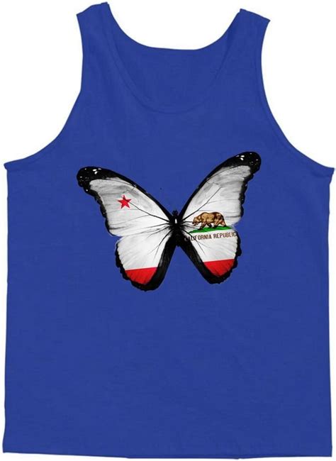 California Republic Butterfly Tank Top Navy 2xl Navy Clothing Shoes And Jewelry