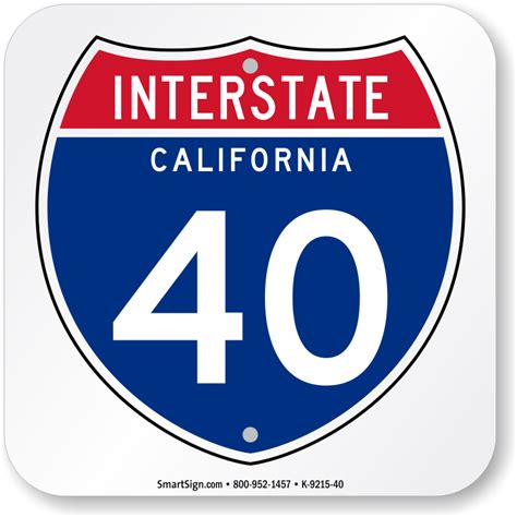 California Interstate 40 Sign Interstate Shield Sign Memorabilia Sku