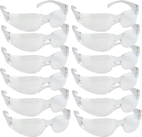 12 pack safety glasses impact and ballistic resistant protective glasses with clear lenses b2b