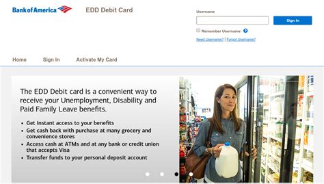 By using or allowing another to use your california employment development department debit card, you agree to be bound by the terms and conditions of this california employment development department debit card account agreement (this agreement). www.bankofamerica.com/eddcard - EDD Bank of America Card ...