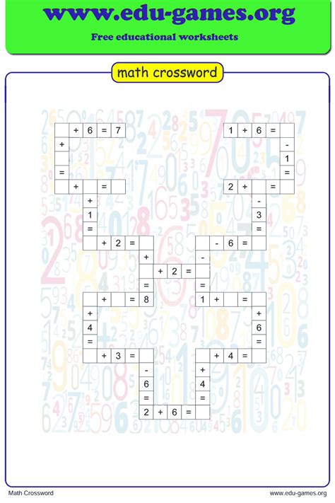 Math Crossword Puzzles With Answers Pdf Maths For Kids