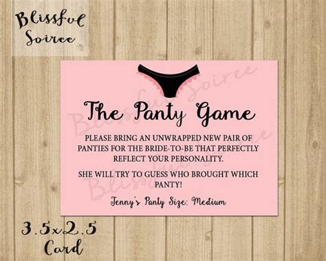 panty game printable enclosure lingerie shower by blissfulsoiree bachlorette party