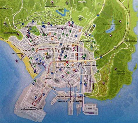 Gta 5 Map Los Santos The Map Of Grand Theft Auto V Gambaran