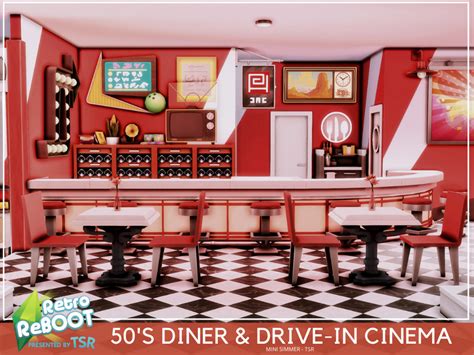 The Sims Resource Retro Reboot 50s Diner And Drive In Cinema