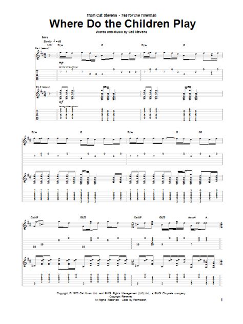 Where Do The Children Play By Cat Stevens Guitar Tab Guitar Instructor