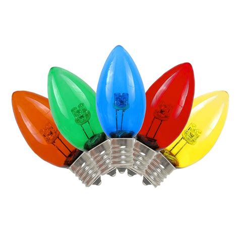 Multi Colored Led C7 Glass Christmas Bulbs Novelty Lights