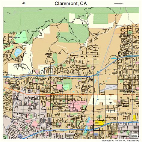 Claremont California Street Map 0613756