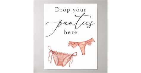 Lingerie Shower Drop Your Panties Here Sign Zazzle