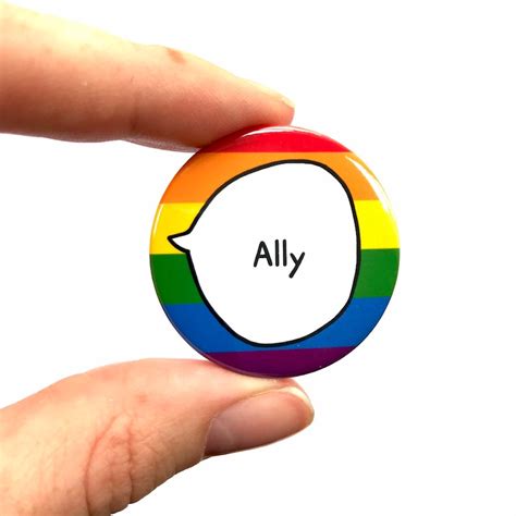 Lgbtq Ally Pin Badge Button Lgbt Pride Etsy