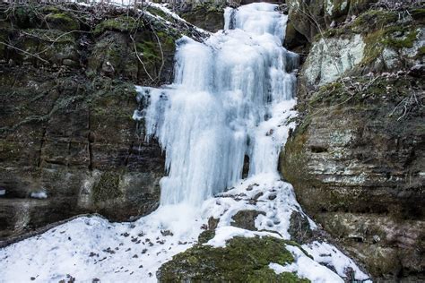 Frozen Waterfalls At Parfreys Glen Wisconsin Free