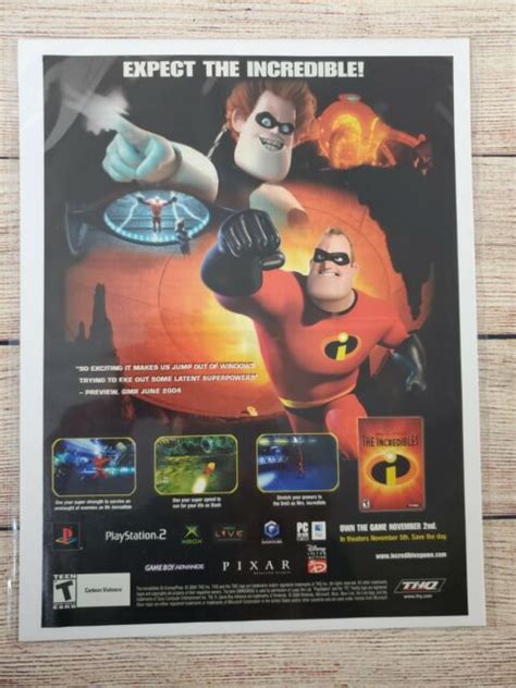 The Incredibles Playstation 2 Ps2 Xbox Gamecube Magazine Promo Ad Print Poster Ebay