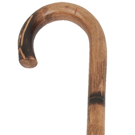 Pcp Wood Cane With Round Handle Carved Veneer Mahogany Large Grip