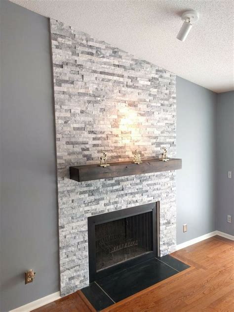 We were waiting on the top portion until we had our tile figured out so we. Pin by Jane Lee on Great Room | Diy stone fireplace ...