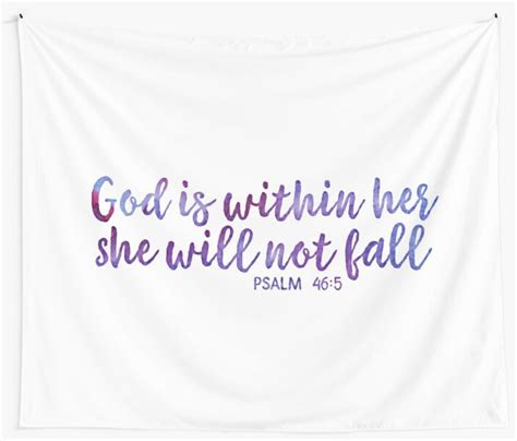 God Is Within Her She Will Not Fall Purple And Blue Watercolor