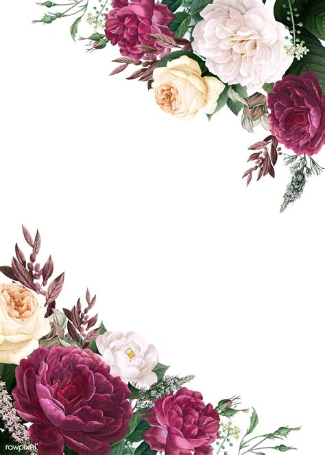 Floral design wedding invitation mockup | Royalty free transparent png - 581027