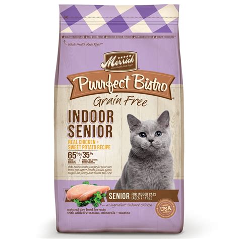 There is a common belief that grain is added to cat food as a cheap filler material. Merrick Purrfect Bistro Healthy Senior Grain Free Dry Cat ...