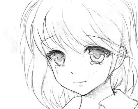 Sad Smile Anime Drawing