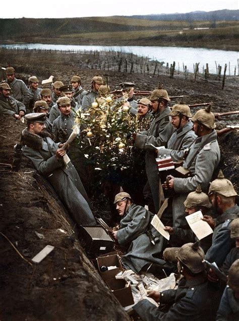Ww1 Troops Celebrating Christmas In The Trenches Colorized Happy