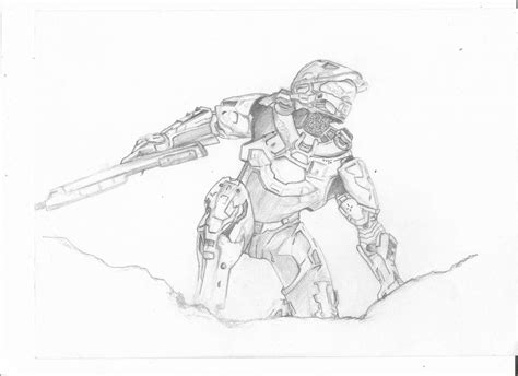 A Quick Pencil Sketch Of Master Chief From Halo Halo Drawings Drawings Drawing Illustrations