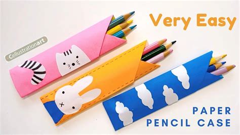 Very Easy Paper Pencil Case😊pencil Pouch Origami Mini Stationary