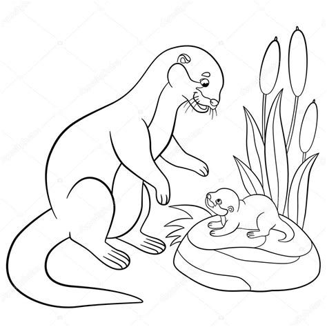 Baby River Otter Pages Coloring Pages
