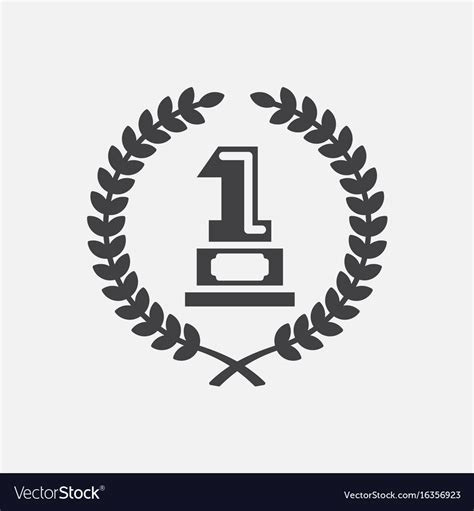 First Place Icon Golden Number One Symbol Vector Image