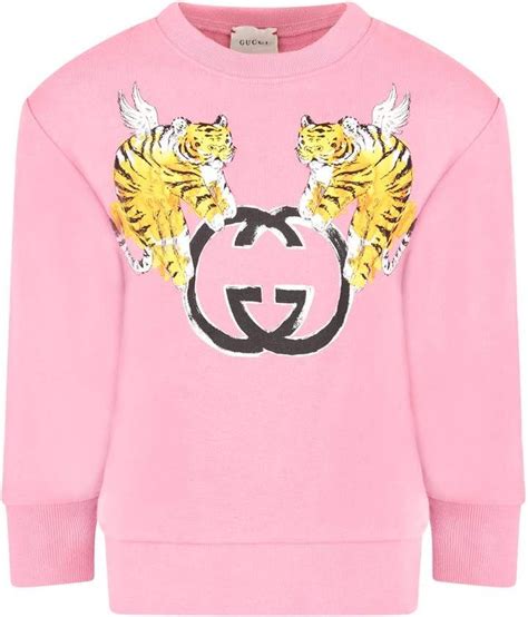 Best Price On The Market At Italist Gucci Gucci Pink Girl Sweatshirt