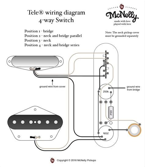 Mcnelly Pickups Tele® Wiring Diagram 4 Way Switch Telecaster Guitar