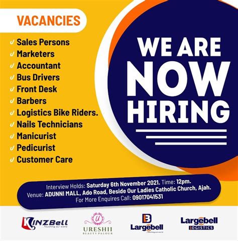 Job Vacancy Jobsvacancies Nigeria