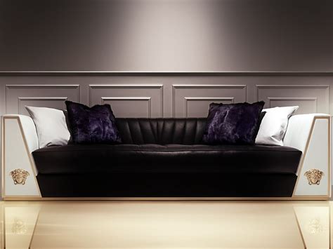 Furniture, ceramic tiles, wallpaper, lighting and home décor designed in iconic versace fashion. The Atelier edition of the Via Gesù sofa is the ...