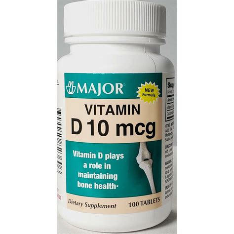 Vitamin D 10 Mcg 400 Iu 100 Tablets By Major Hargraves Online