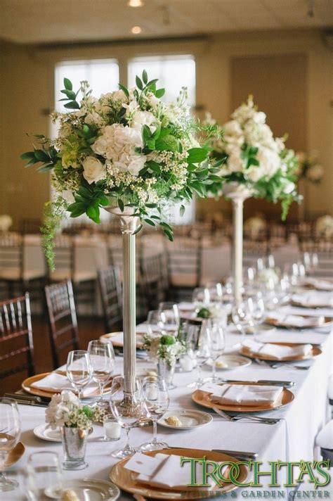 Tall Elegant Table Centerpieces That Have White Flowers