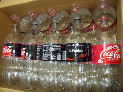 12 Lot Empty Clear Plastic 2 Liter Cokecolasoda Bottles Arts Crafts