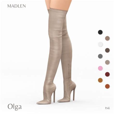 Madlen In 2021 Leather Thigh High Boots Sims 4 Cc Shoes Thigh High
