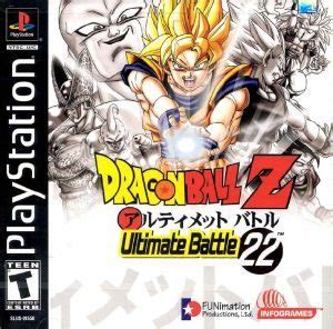Super but?den series comes to the playstation in this 2d fighting game based on the dragon ball z anime. Dragon Ball Z: Ultimate Battle 22 PSX Front cover