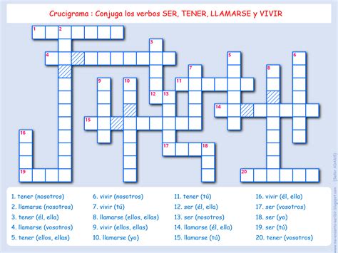 Crucigrama Verbo De Presentación Crucigramas Verbos Verbos En Espanol