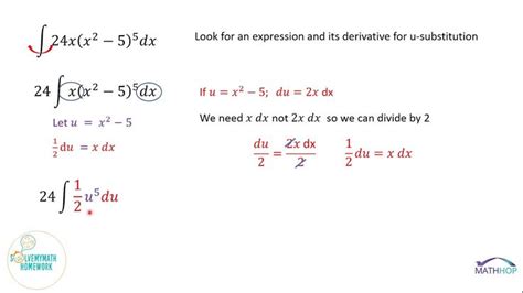 integration by u substitution example 2 math videos calculus substitute