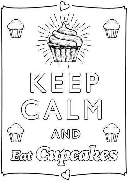 Calm Keep Cupcakes Eat Coloring Colouring Colorare