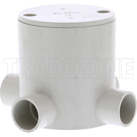 clipsal 20mm 4 way deep round junction box 240 20 4d gy conduit junction boxes 13312