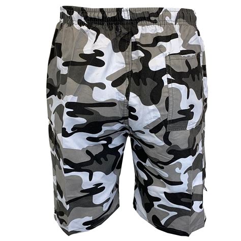 Mens Camouflage Combat Cargo Shorts Knee Length Army Military Sports