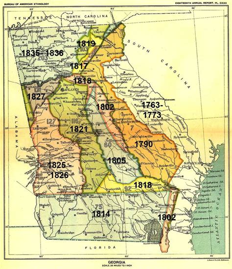 Indian Land Cessions Georgia History Genealogy Map Historical Maps