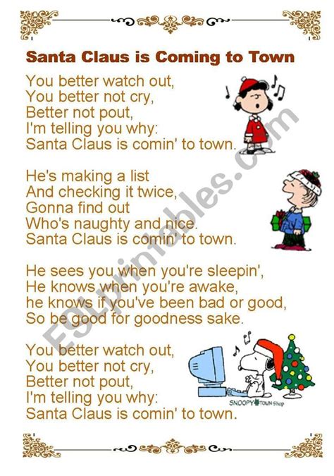 Lyrics and music to all your favorite christmas songs and christmas carols. lyrics | Santa claus is coming to town, Santa claus, Cool ...