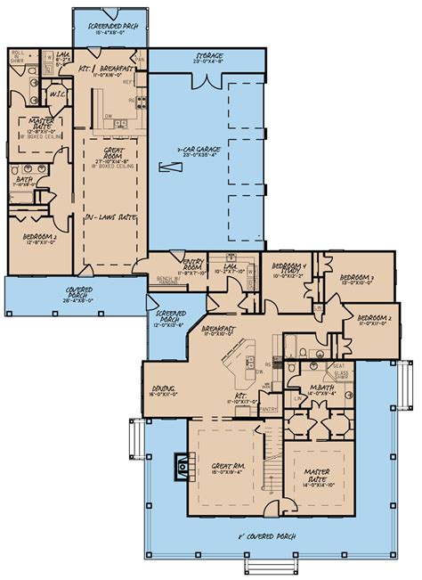 Have you ever had a guest or been a guest where you just wished for a little space and privacy? Country House Plan #193-1017: 6 Bedrm, 3437 Sq Ft Home | ThePlanCollection