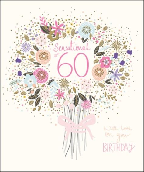 Pretty Happy 60th Birthday Greeting Card Cards