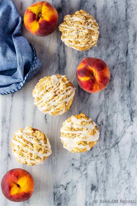 Peach Muffins With Crumb Topping Bake Eat Repeat Recipe Peach